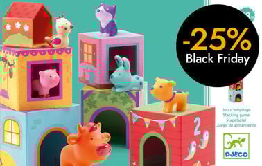 Cubs apilables amb figures d'animals Djeco