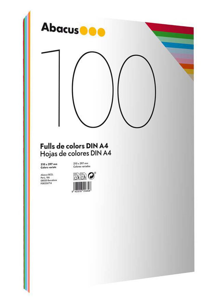 Papel 10 Colores A4 Abacus 100 Hojas Papel 10 Colores A4 Abacus 100 Hojas