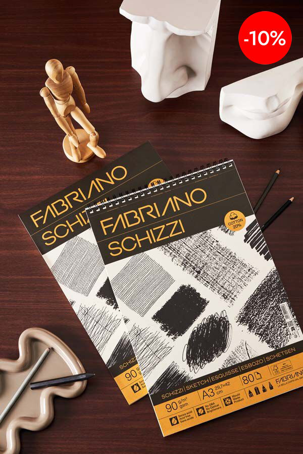 Bloc espiral Dibujo Fabriano Schizzi A3 80 hojas 90g