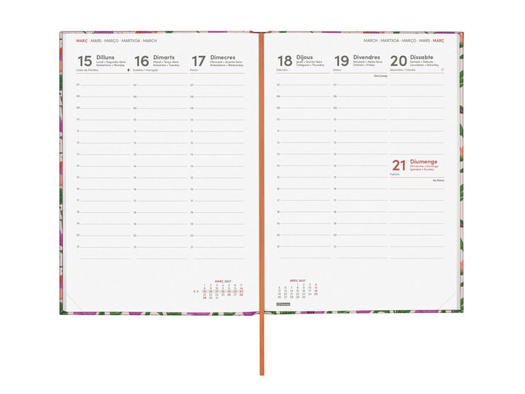 Agenda Finocam Porto Semana Vista Vertical 2027 Catal&aacute;n Camila