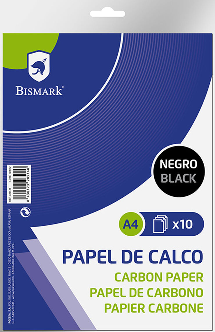 PAPEL CALCO AZUL TAMAÑO FOLIO 10 UNIDADES