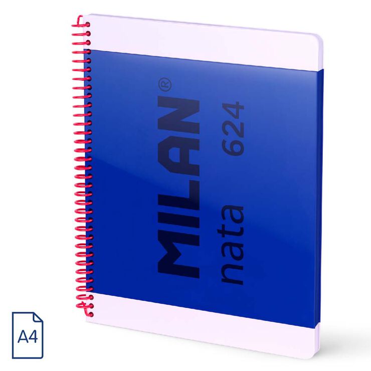 Llibreta A4 espiral 80 fulls 5x5mm Milan Nata 624 blau