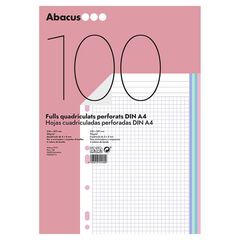 Recambio Notebook 4 Abacus A4 5x5 90g 100 hojas colores pastel
