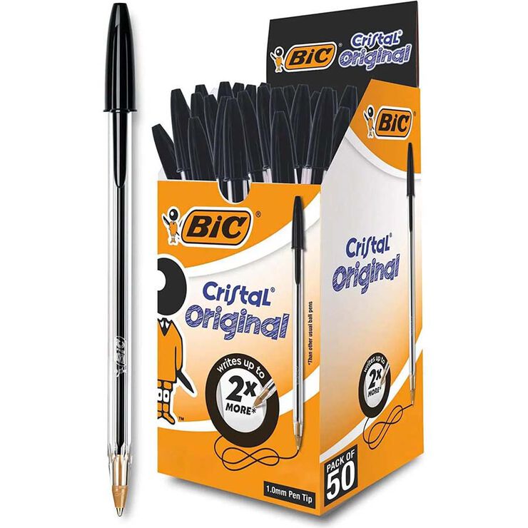Bolígraf BIC Cristal Negre 50 unitats