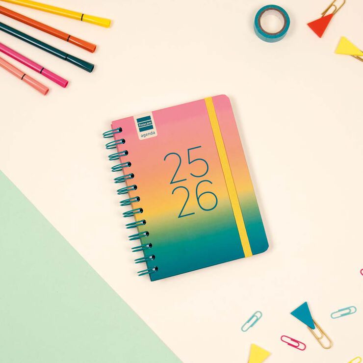 Agenda Finocam escolar Cosmo 1/8  setm/vista cat 2025-26 iris