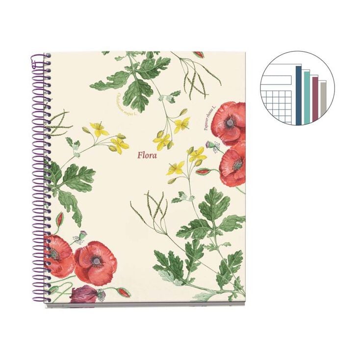 Notebook 4 A5 100 fulls 5x5 Miquelrius Botanical Rosella