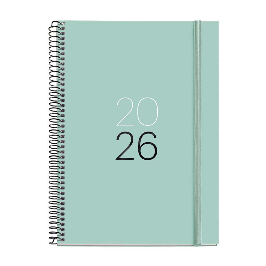 Agenda Espiral Miquelrius Plus dia/p&agrave;g mult 2026 Calm aqua