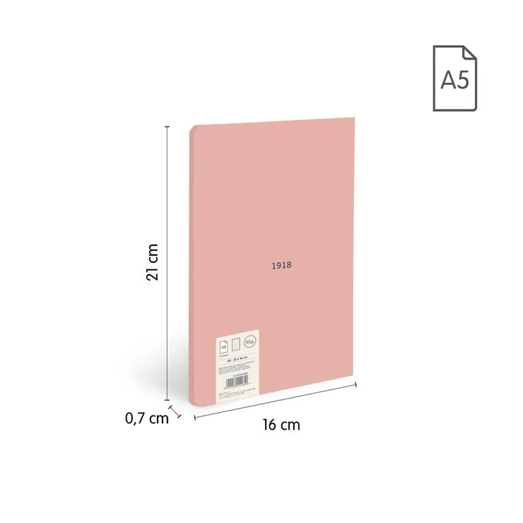 Libreta Encolada A5 Rayada 48 Hojas Milan 1918 Rosa