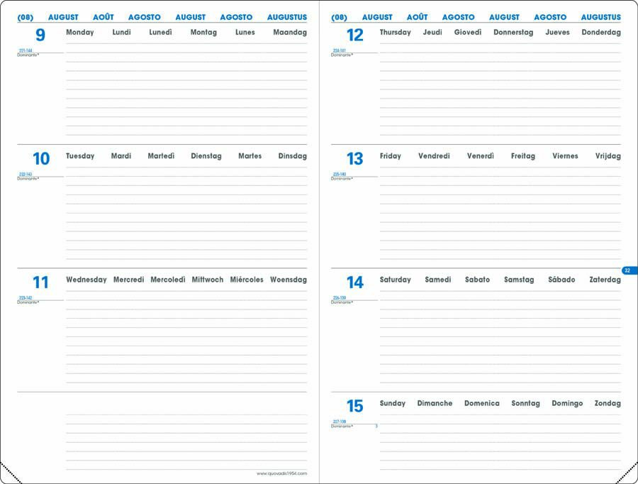 Recanvi Agenda Toscana/Club A5+ setm/vista multiling&uuml;e 2025-26