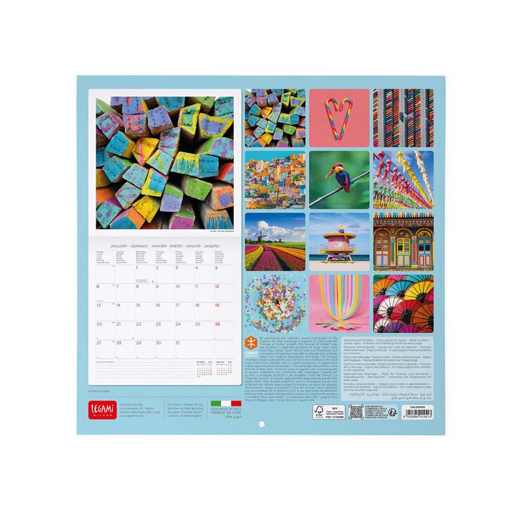 Calendario Pared Legami m/vista 2025 Live Colourf