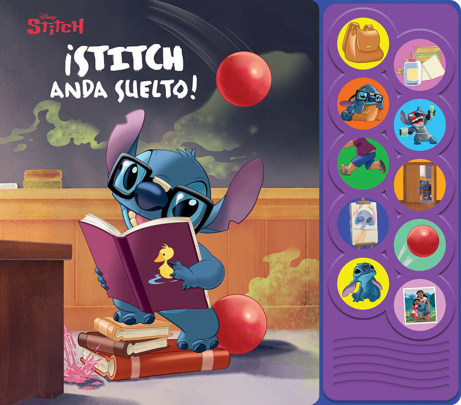 Disney Stitch: &iexcl;Stitch anda suelto! Libro de escuchar y aprender Libro interactivo con 10 botones de sonidos PI Kids