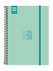 Agenda Finocam escolar espiral E10 sem/vista cas 2025-26 turquesa