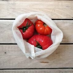 Bolsa Algod&oacute;n Rejilla Eco Reutilizable 5u