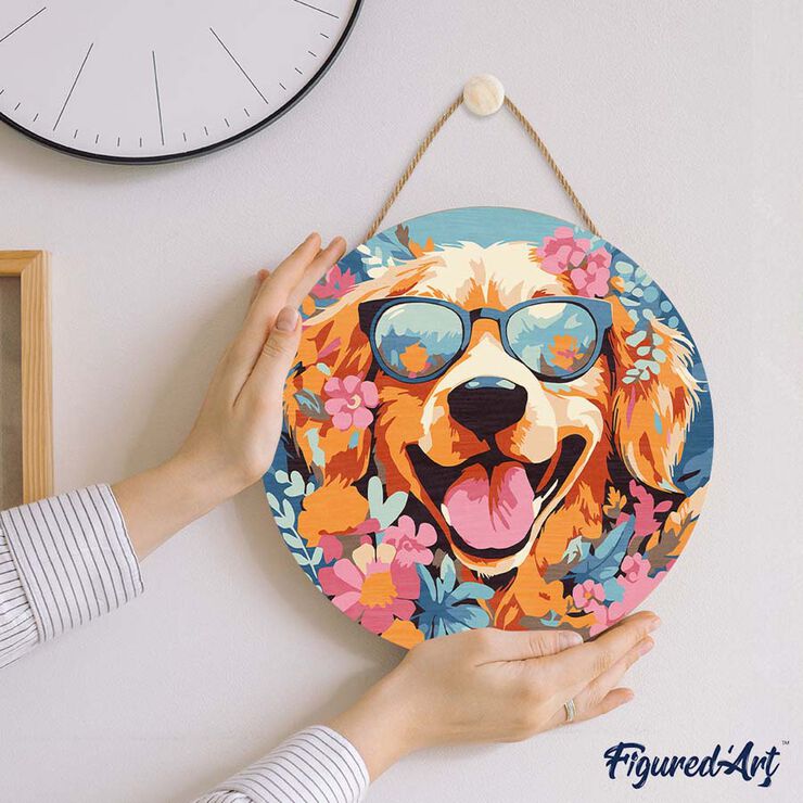 Figured'Art Perro y flores