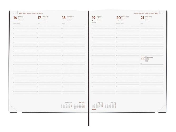 Agenda Finocam Mara Y12 sem/vista vertical cat 2026 azul