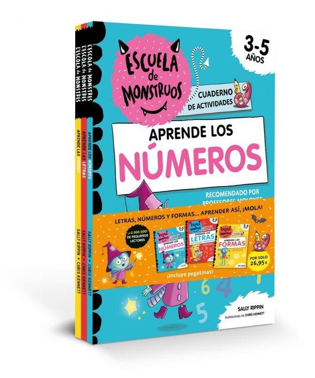 Escuela de Monstruos PACK ACTIVIDADES: Aprende las LETRAS, los N&Uacute;MEROS y las FORMAS (&iexcl;incluye stickers!)