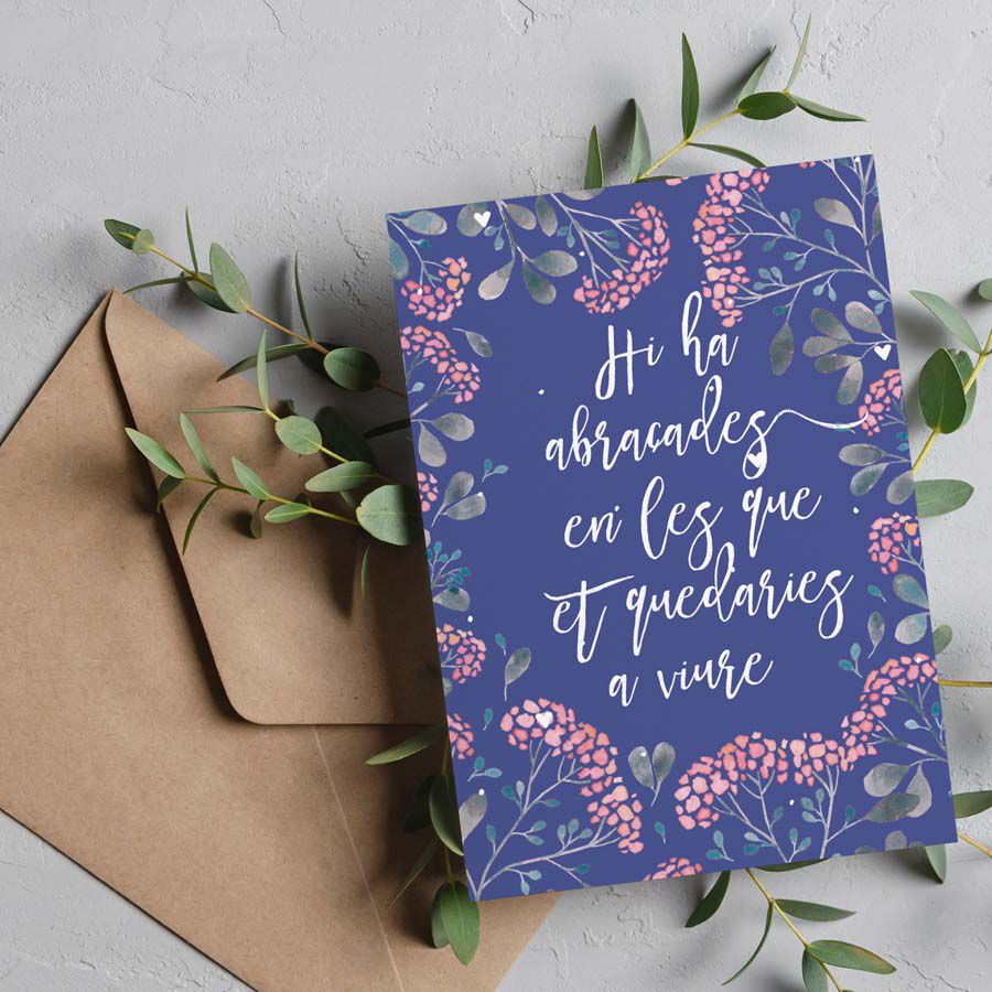 Postal Happymots Cat-Hi ha abra&ccedil;ades...&hellip;