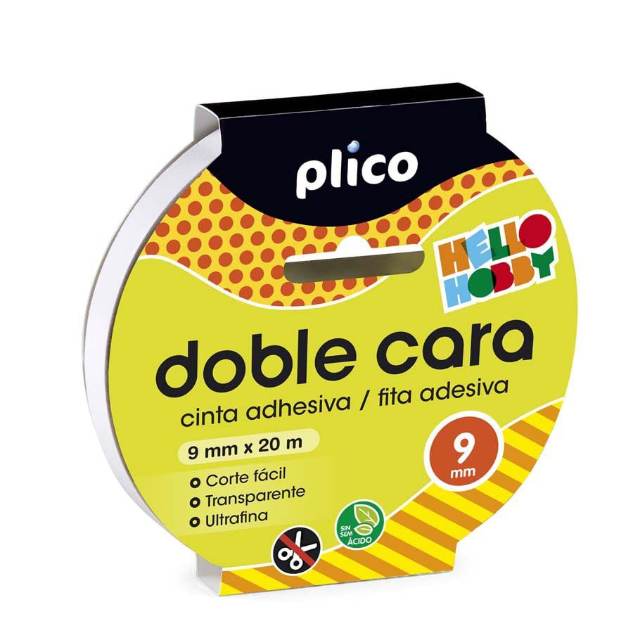 Cinta adhesiva Plico doble cara 9mmx20m