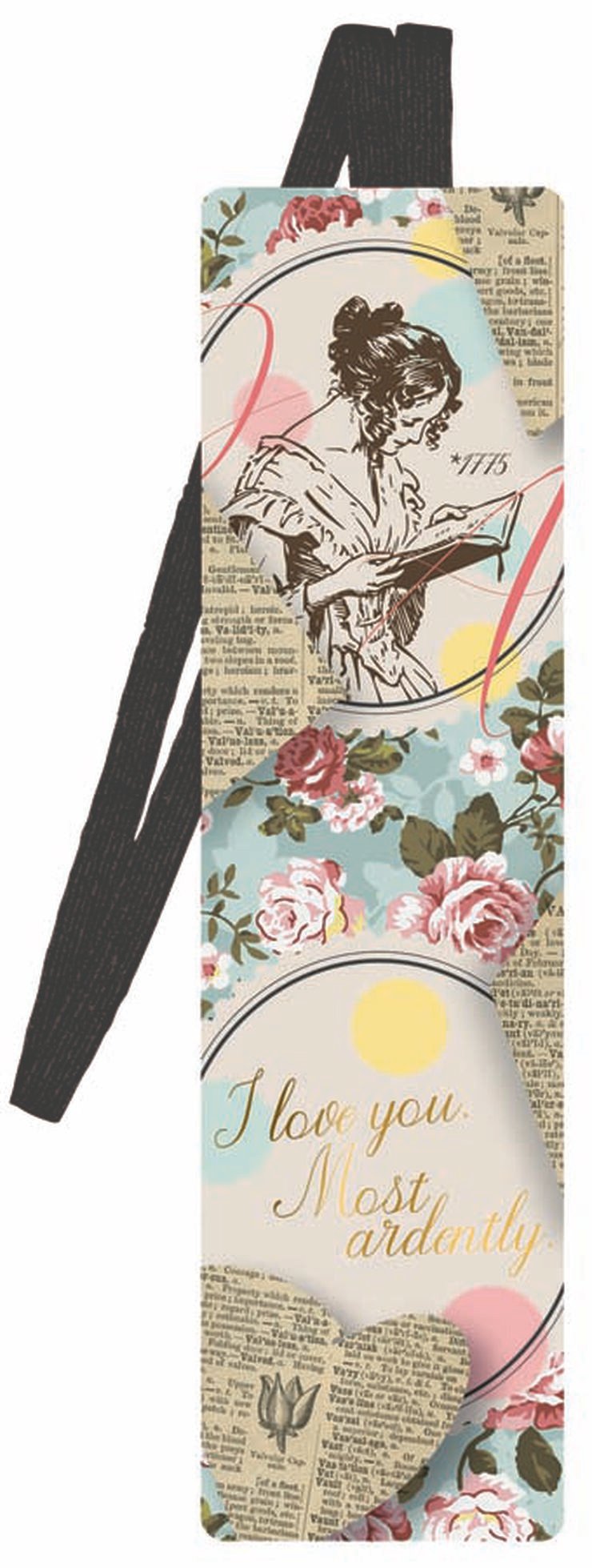 Marcap&aacute;ginas con cinta el&aacute;stica Jane Austen Vintage