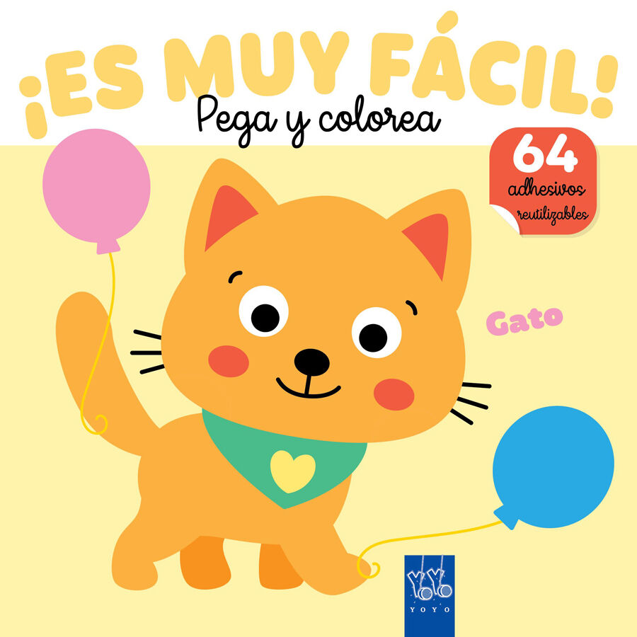 &iexcl;Es muy f&aacute;cil! Pega y colorea. Gato