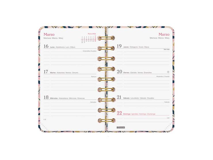 Agenda Finocam You E3 sem/vista horizontal cas 2026 Hojas