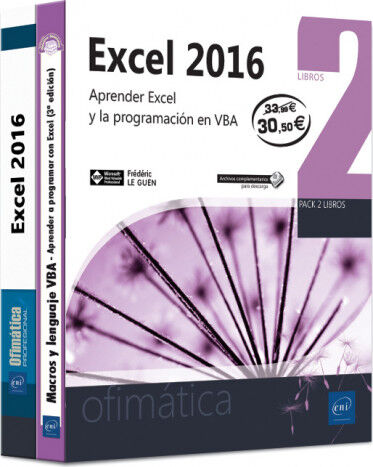 Excel 2016 - Pack de 2 libros: Aprender Excel y la programaci&oacute;n en VBA