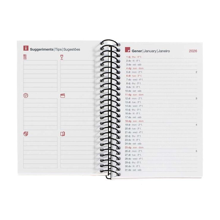 Agenda Espiral Miquelrius Caddy sem/vista catalán 2026 City rojo