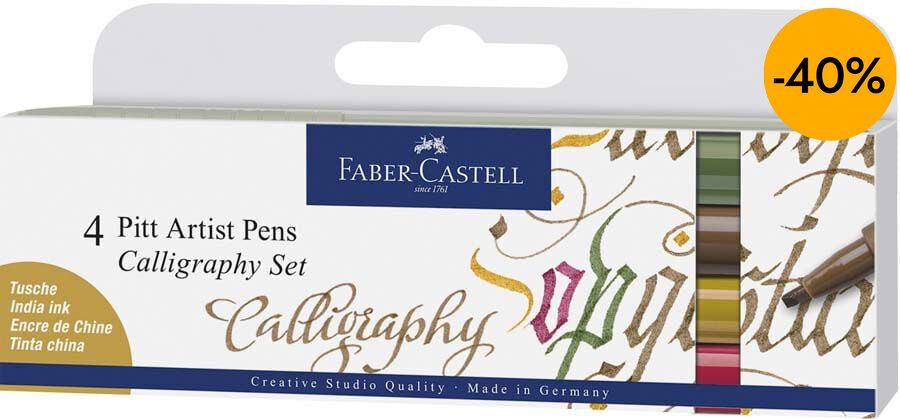 Retoladors Pitt Calligraphy 4 colors