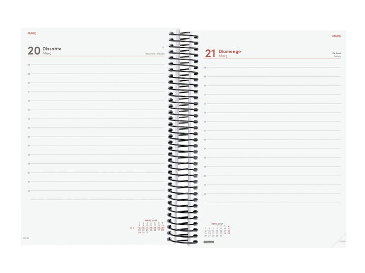 Agenda Finocam Year D&iacute;a P&aacute;gina 2027 Catal&aacute;n Negro