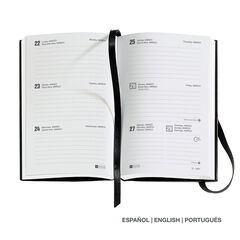 Agenda Miquelrius Passport Setmana Vista Multiling&uuml;e 2027 Luxor Negre