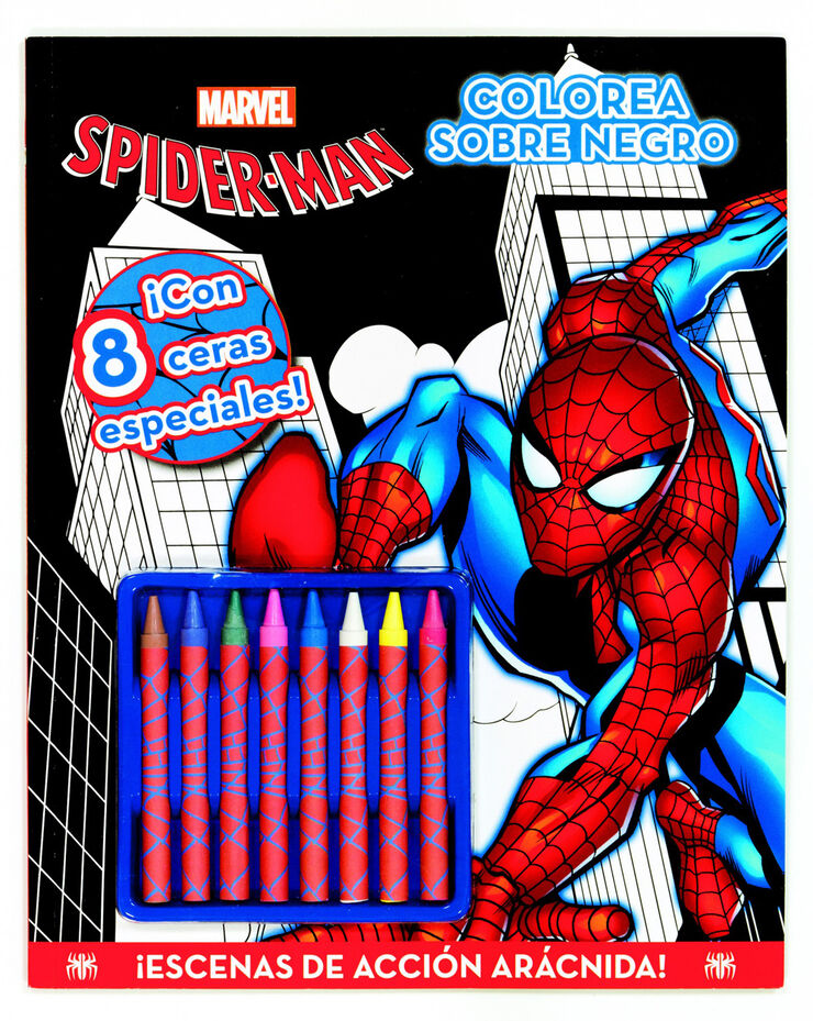 Spider-Man. Colorea sobre negro