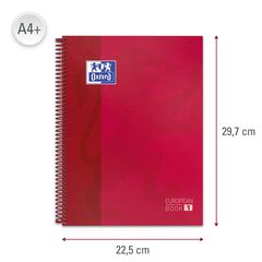 Notebook 1 color Oxford A4+ 5x5 80F vermell