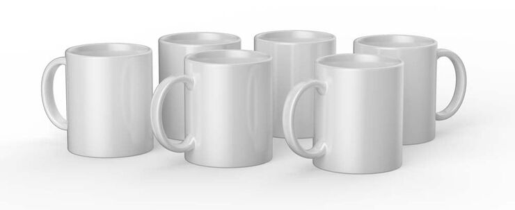 Tasses Mug Press 350 ml blanc 6u