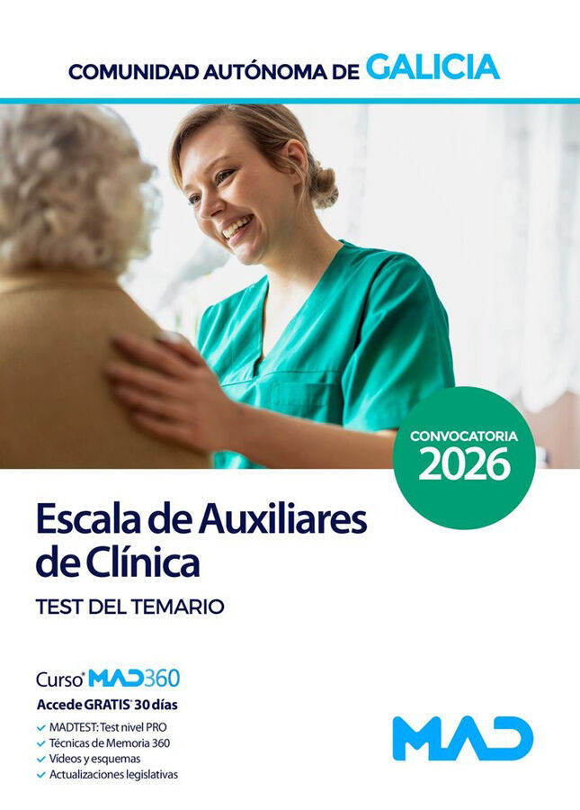 Escala de Auxiliares de Cl&iacute;nica de la Comunidad Aut&oacute;noma de Galicia. Test del temario