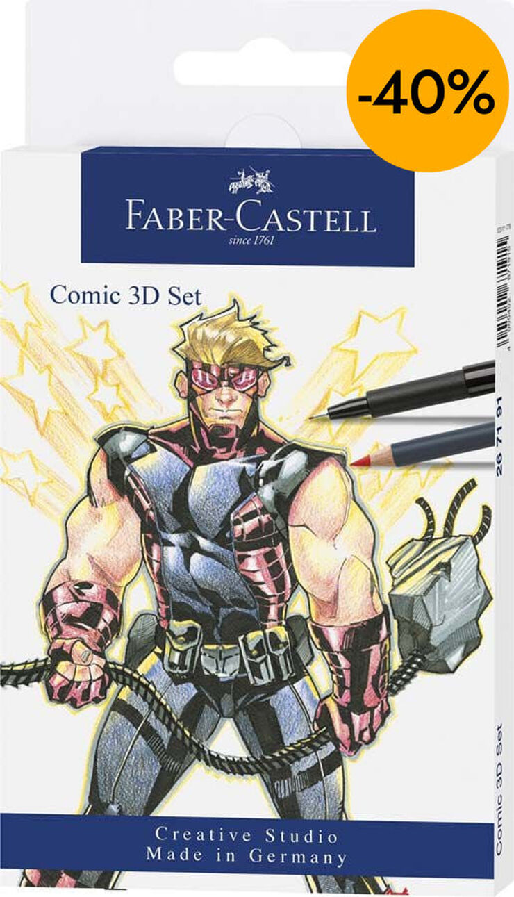 Estoig Regal Faber-Castell Il&middot;lustraci&oacute; C&ograve;mic 3D 11 peces