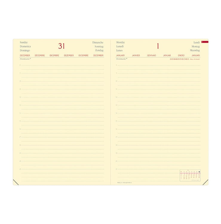 Agenda Quo Vadis Daily 16x24 cm D&iacute;a P&aacute;gina Multiling&uuml;e 2027 Negro