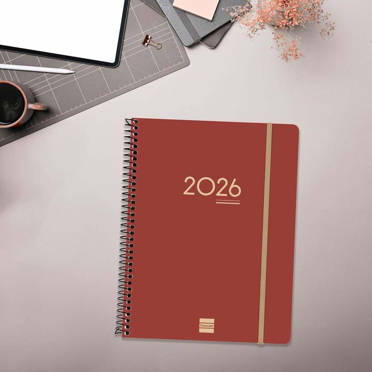 Agenda Finocam 16 mesos Ikon E10 setm/vista vertical mult 2025-26 burdeus