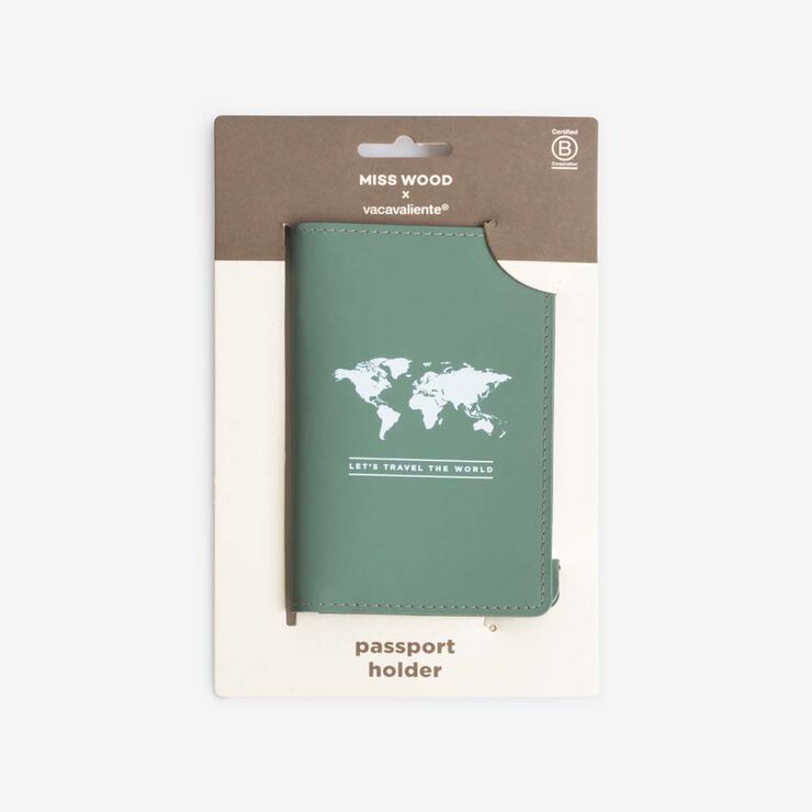 Porta passaport Miss Wood Vacavaliente verd