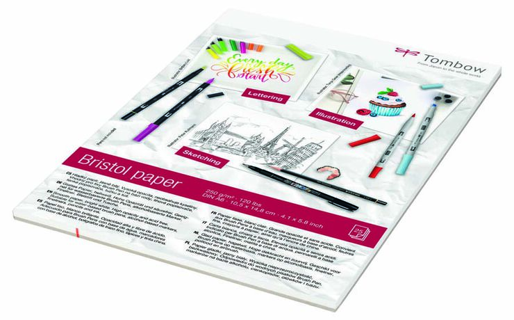 Bloc papel Bristol Lettering Tombow A6 250g 25 hojas