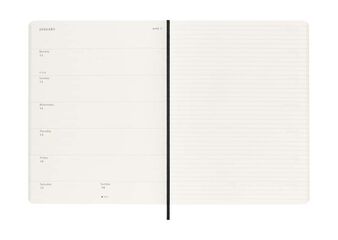 Agenda Moleskine 12 mesos setm/vista 2026 tapa tova XL negre