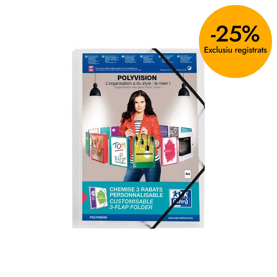 Carpeta cangur amb gomes A4 poliropil&egrave; Elba