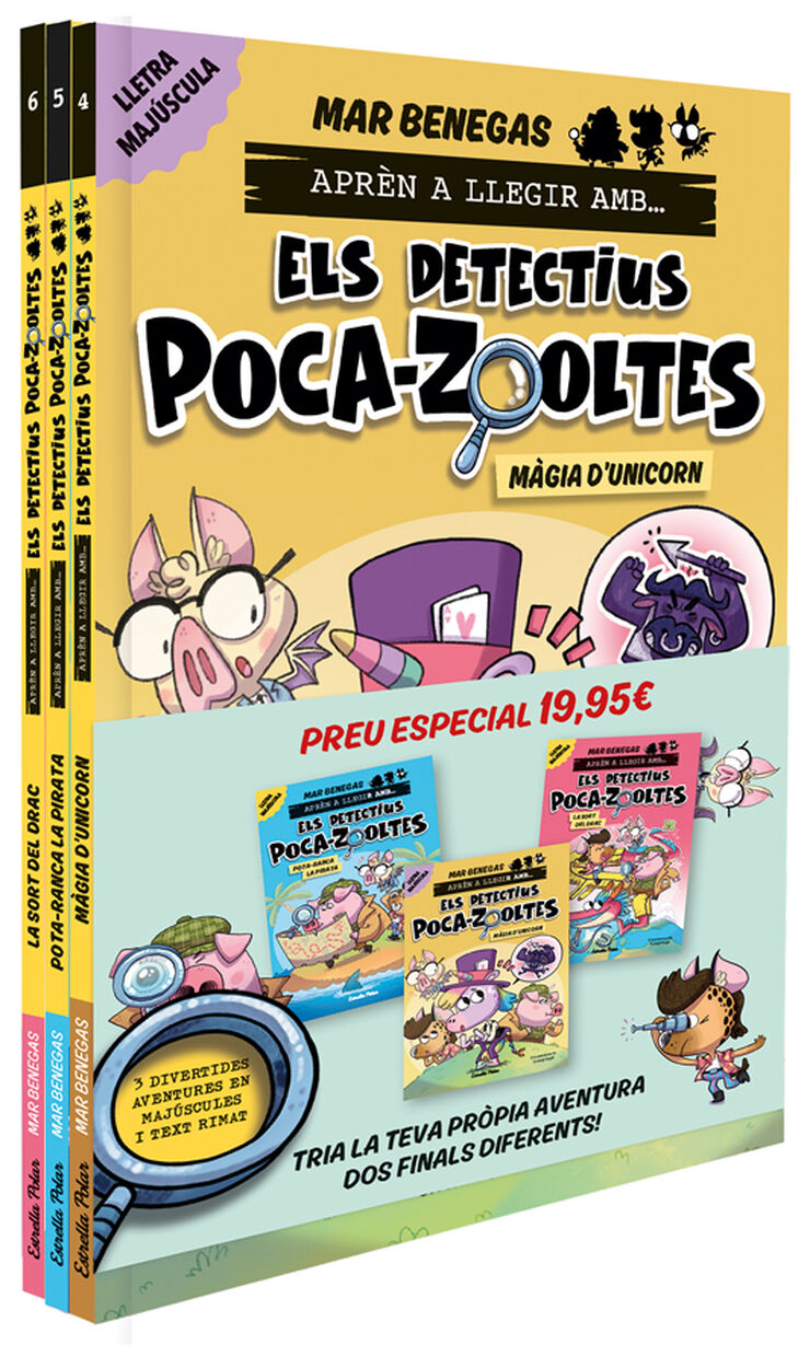 PACK Aprèn a llegir amb... Els detectius Poca-zooltes!  4,5 i 6: En lletra MAJÚS