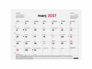 Calendario Bloc Im&aacute;n Finocam 16M 21x15cm Catal&aacute;n 2026-27