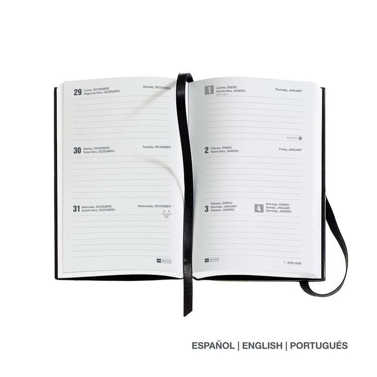 Agenda Miquelrius Passport 9x14 sem/vista mult 2026 Luxor negro