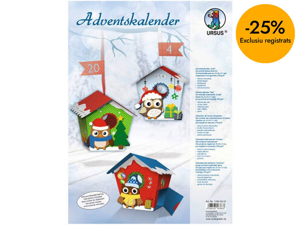 Set de Manualidades Navidad Calendario de adviento B&uacute;ho Ursus
