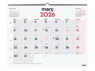 Calendario pared Finocam Mixto XL 2026 catalán