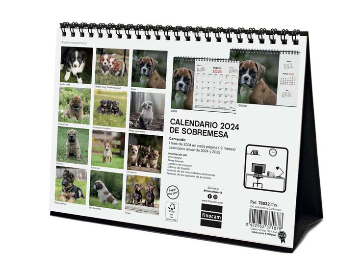 Calendario sobremesa Finocam 2024 Cachorros cas