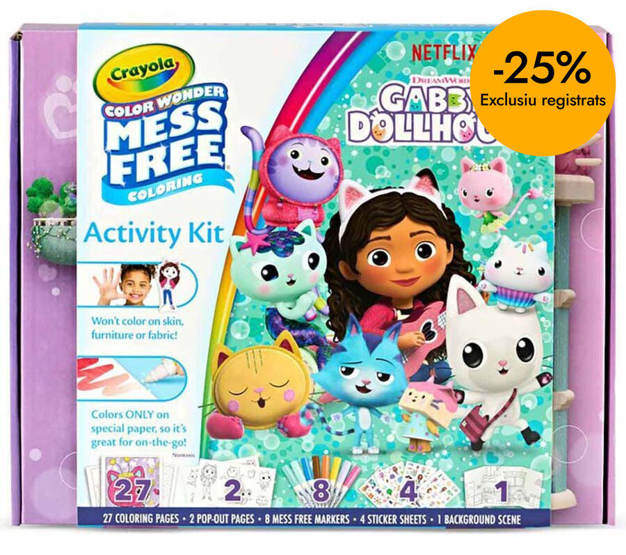 Mess Free Pinta sense taques Gabby's Dollhouse