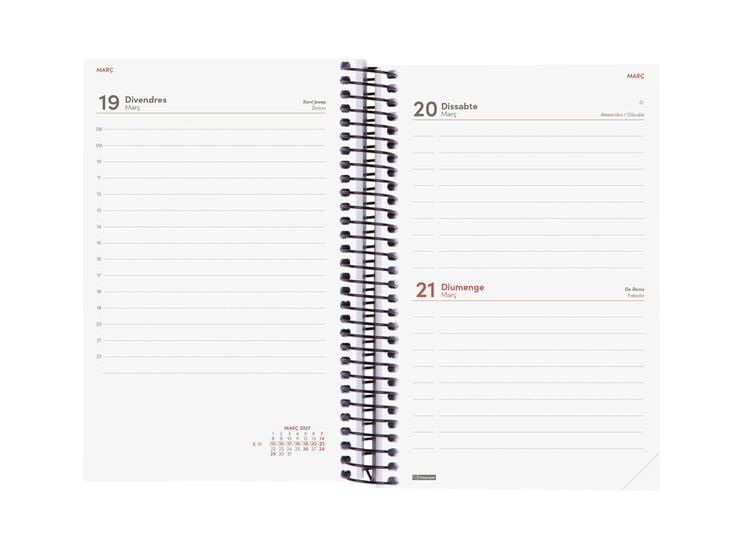 Agenda Finocam Opaque D&iacute;a P&aacute;gina 2027 Catal&aacute;n Negro