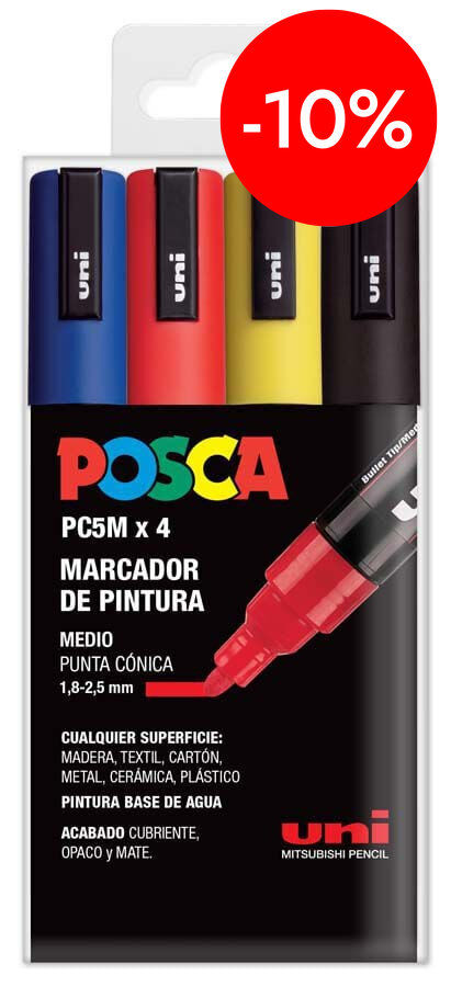 Rotuladores Posca PC-5M 1,8-2,5mm Basic 4 colores